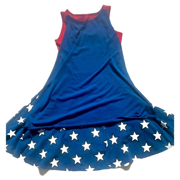DC Comics Wonder Woman Sleeveless Dress w/ Removable Cape Halloween -Sz Small - Picture 8 of 15